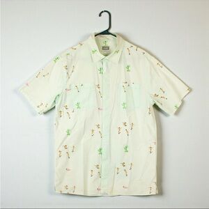 Altamont Shirt Mens L Green Short Sleeve Button Up Skateboard cactus